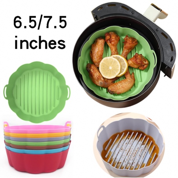 Factory wholesale 6.5/7.5inches Sustainable Nonstick Air fryer Pot liners Baking - Picture 4 of 4
